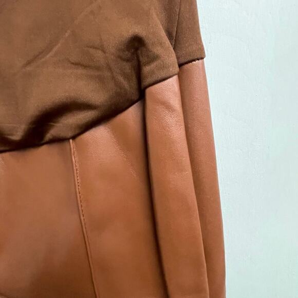 Missguided Maternity NEW Faux Leather Pants Size 4 Full Belly Panel - Picture 5 of 5